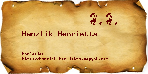 Hanzlik Henrietta névjegykártya