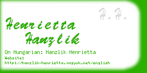 henrietta hanzlik business card